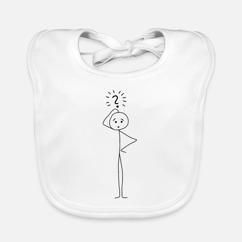 stickman - Organic Baby Bibs - white