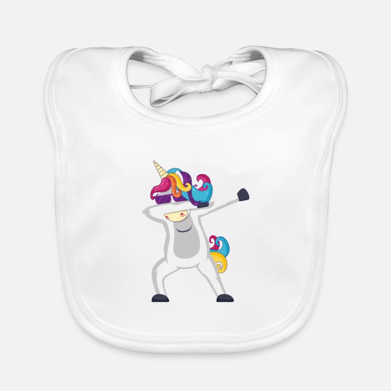 Lunettes de soleil Licorne Dab Coloré - Bavoir bio Bébé - blanc