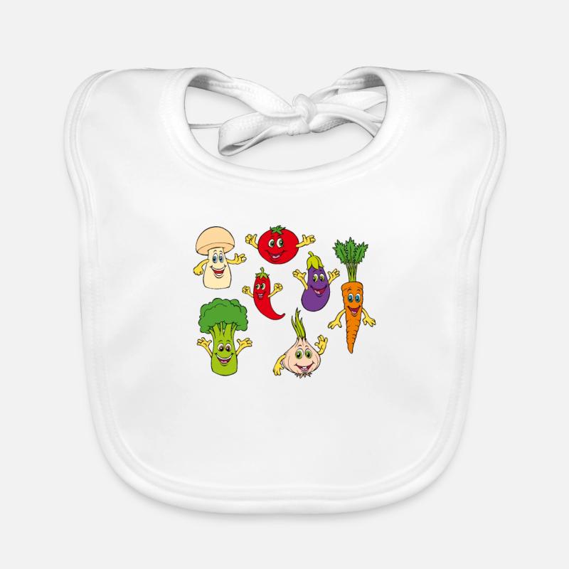 Funny vegetables Organic Baby Bibs