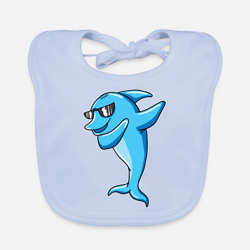 Dabbbing dolphin Organic Baby Bibs