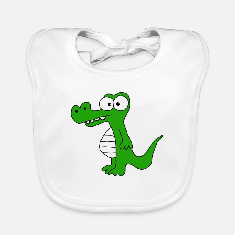 Crocodile - Bavoir bio Bébé - blanc