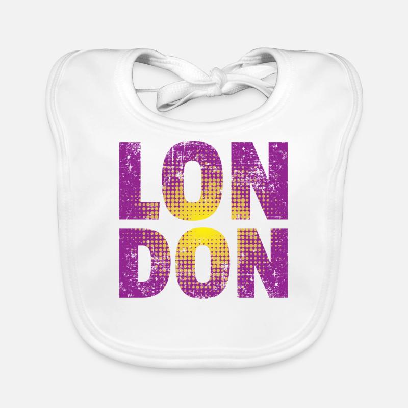 Londres - Bavoir bio Bébé - blanc