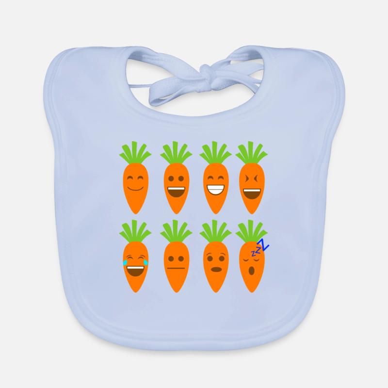 Emojis aux carottes Bavoir bio Bébé