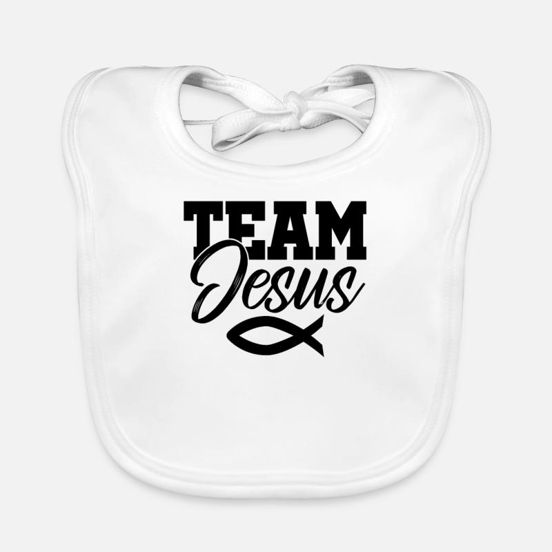 Team Jesus Christ gift fish Organic Baby Bibs