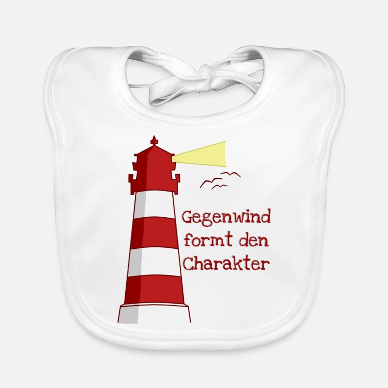lighthouse headwind north German captain Spruch Organic Baby Bibs