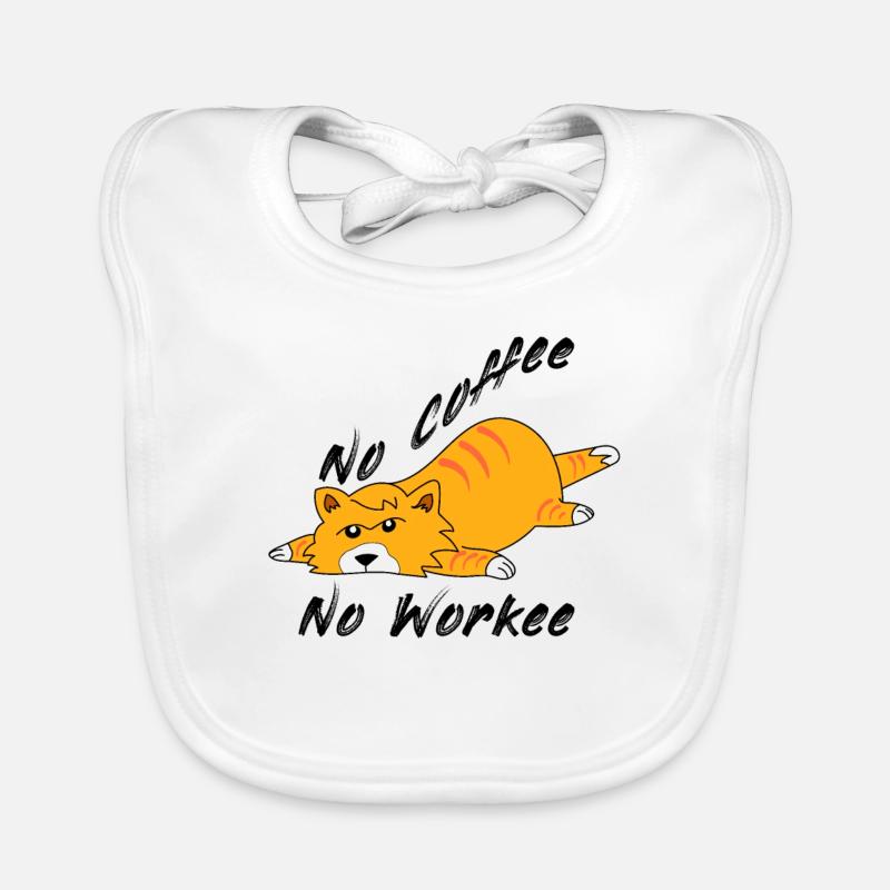 No Coffee No Work Coffee Cat Cats Gift Organic Baby Bibs