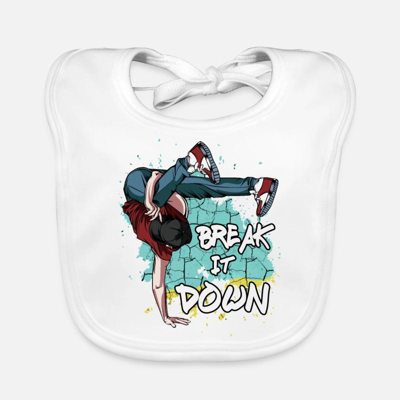 Breakdance Break It Down | Breakdancing Geschenk Baby Bio-Lätzchen