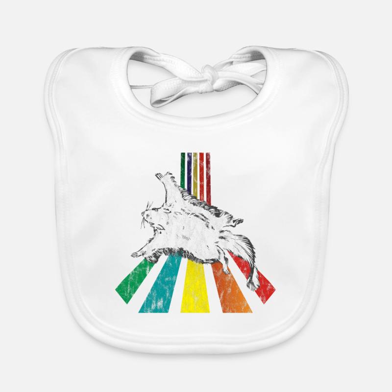 Rainbow flying squiggles distressed look Organic Baby Bibs