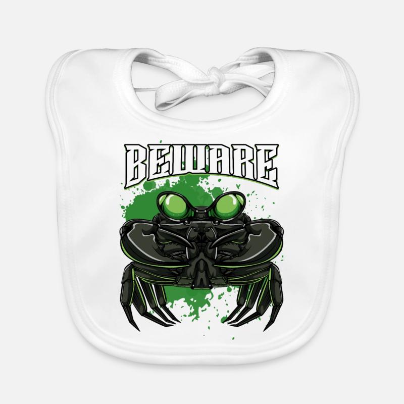 Modern crab | Crustacean sea creatures gift Organic Baby Bibs