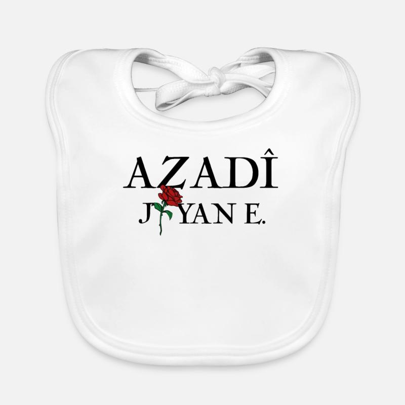 AZADI JIYAN E. Kurdi Kurdisch Geschenk Idee Baby Bio-Lätzchen