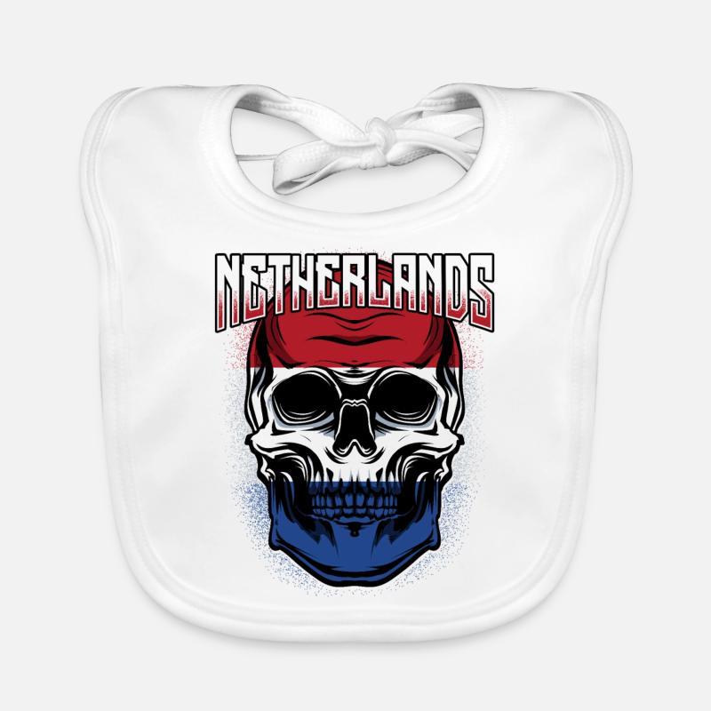 Dutch skull | Netherlands gift Organic Baby Bibs