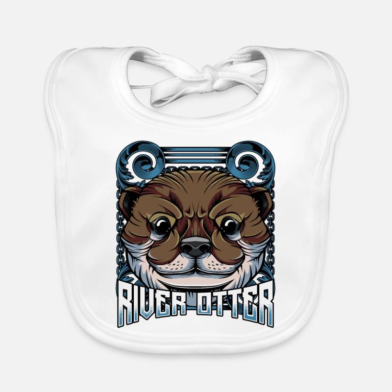 Modern Seeotter | Trendy Waldbewohner Geschenk Baby Bio-Lätzchen