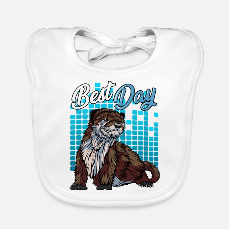 Modern Fleckenhalsotter | Waldbewohner Geschenk Baby Bio-Lätzchen