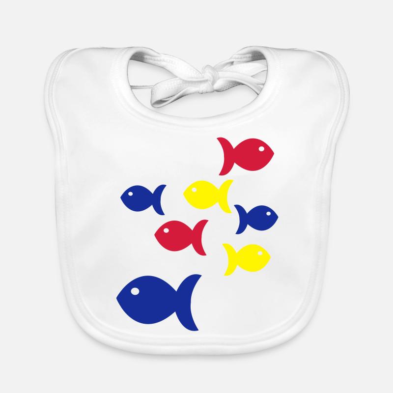 fische - Baby Bio-Lätzchen - Weiß