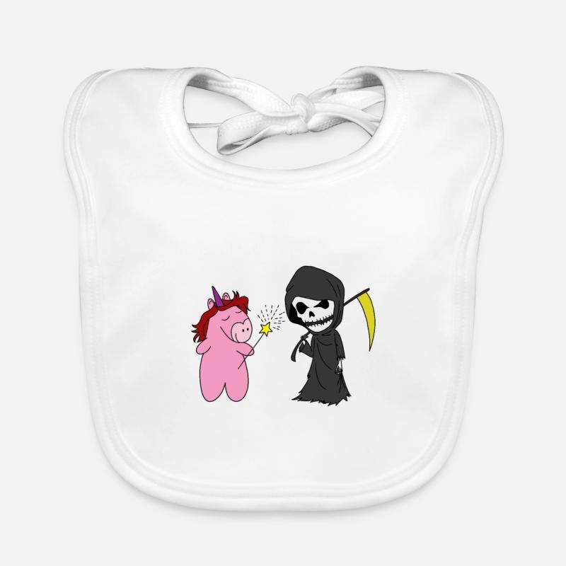 Tod Einhorn süß Emo Gothic Goth dunkel Mädchen Baby Bio-Lätzchen