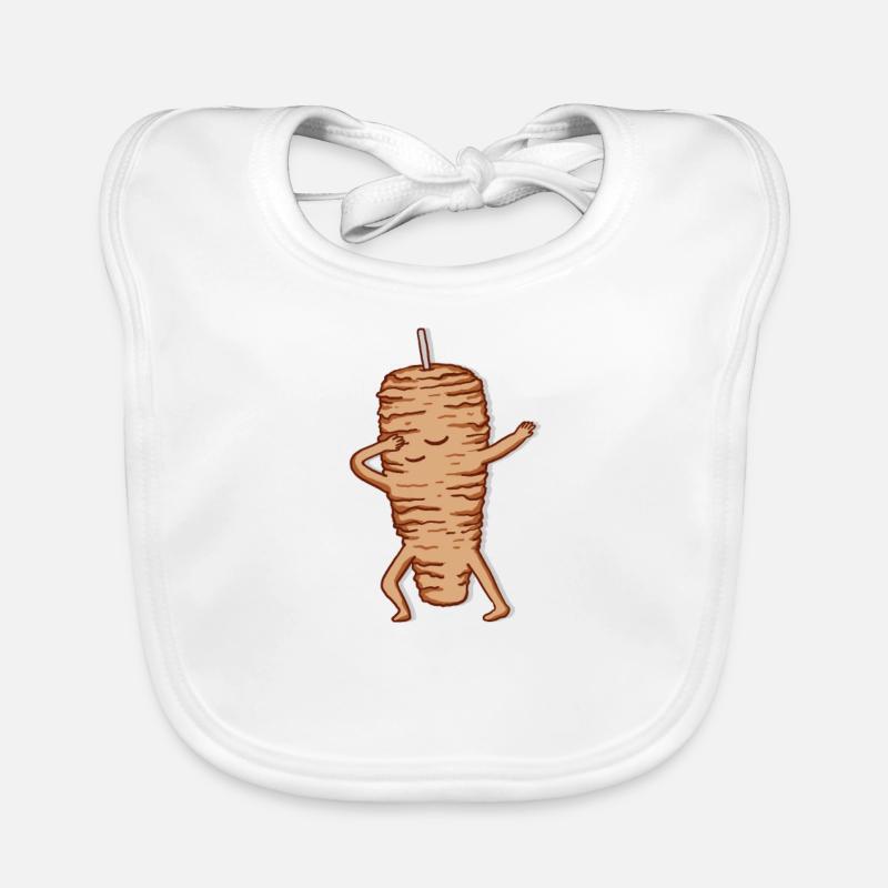 Drôle Dabbender Gyros Dab Gift - Bavoir bio Bébé - blanc