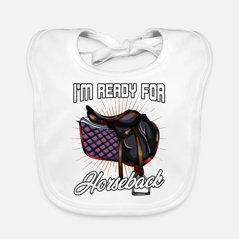 I'm Ready For Horseback | Pferde Sattel Geschenk Baby Bio-Lätzchen