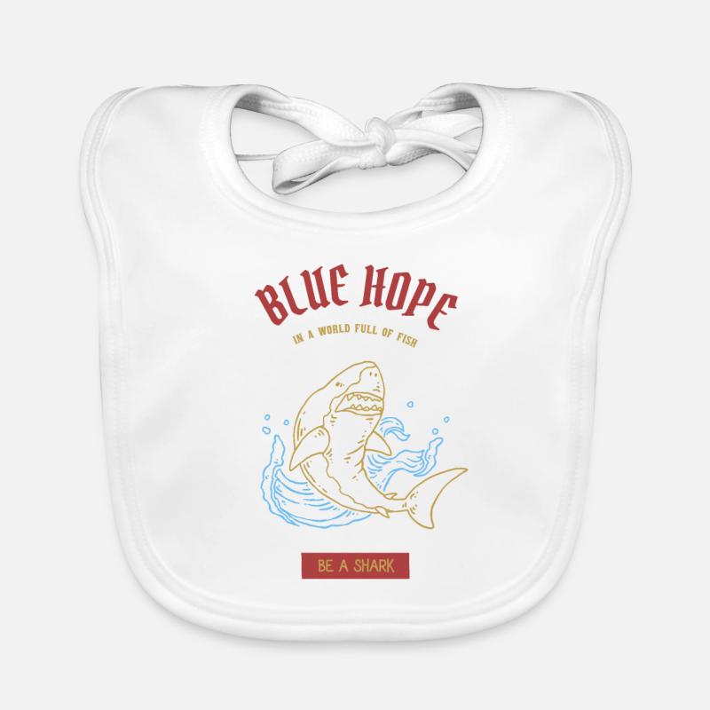 „Blaue Hoffnung“ Haifisch | Tshirt & Geschenk Baby Bio-Lätzchen