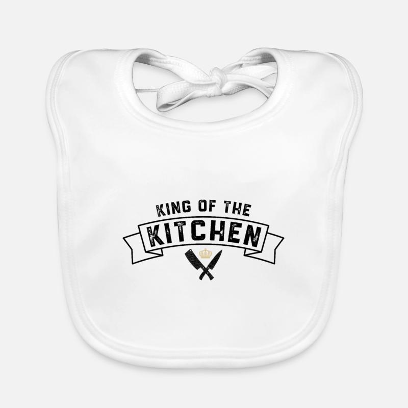 König Küche Koch Krone Küchenmesser Geschenk Baby Bio-Lätzchen