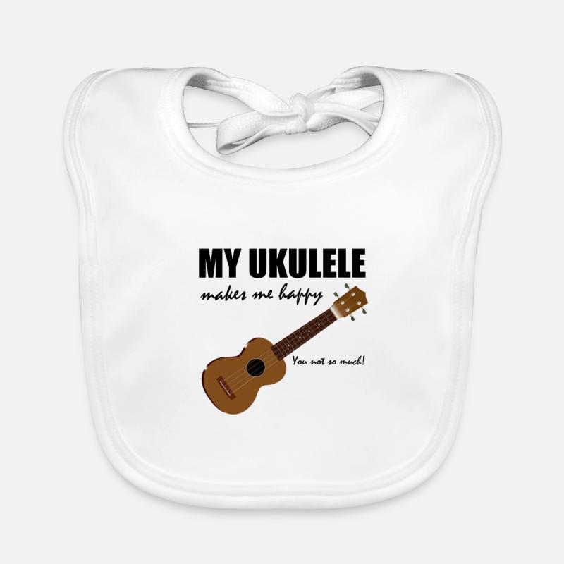ukulélé - Bavoir bio Bébé - blanc