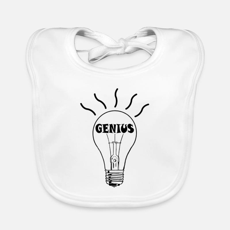 Light bulb - GENIUS - Organic Baby Bibs - white