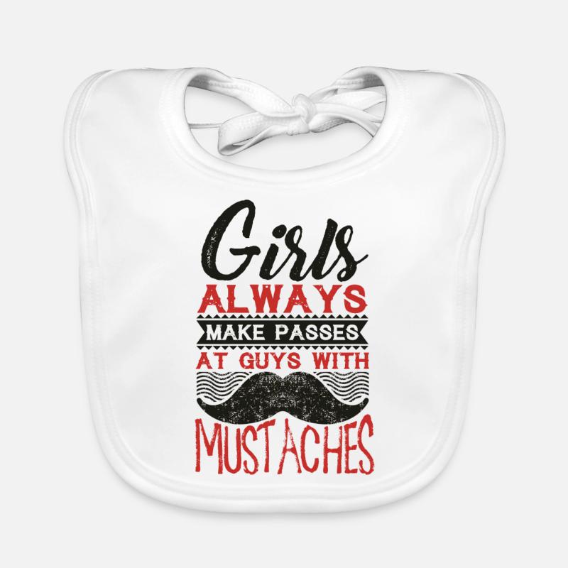 Schnurrbart Bart Spruch Baby Bio-Lätzchen