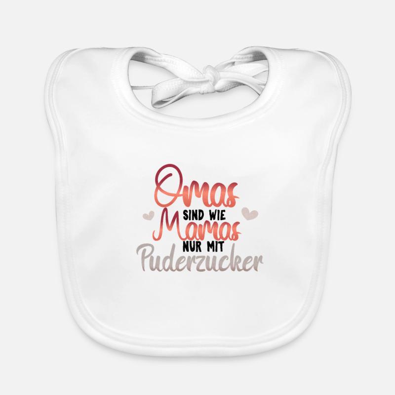 Grandmas are just like mummies with icing sugar present Organic Baby Bibs