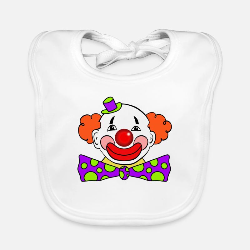 clown - Bavoir bio Bébé - blanc