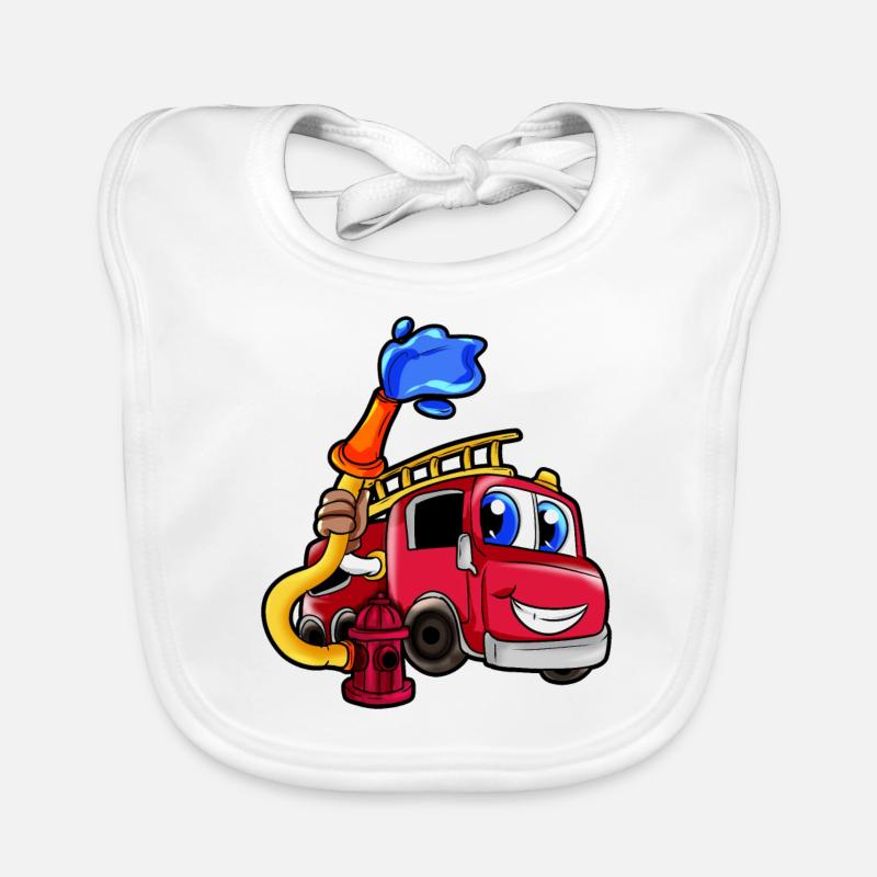 Camion de pompiers pompier fils garçon Bavoir bio Bébé