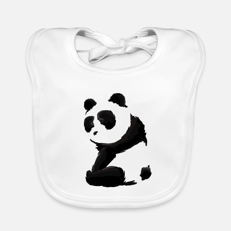 Panda - Bavoir bio Bébé - blanc