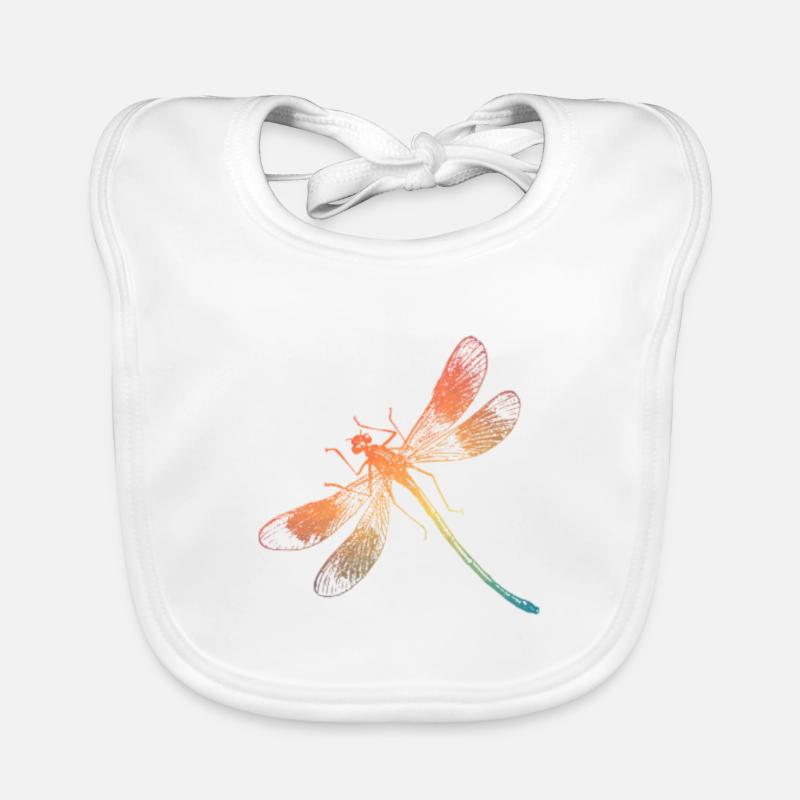 Bunte Regenbogen Libelle Baby Bio-Lätzchen