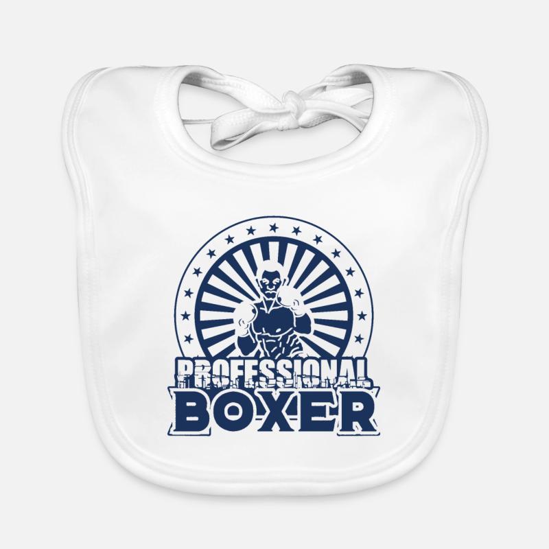 Boxer Boxer Boxer Boxer - Bavoir bio Bébé - blanc