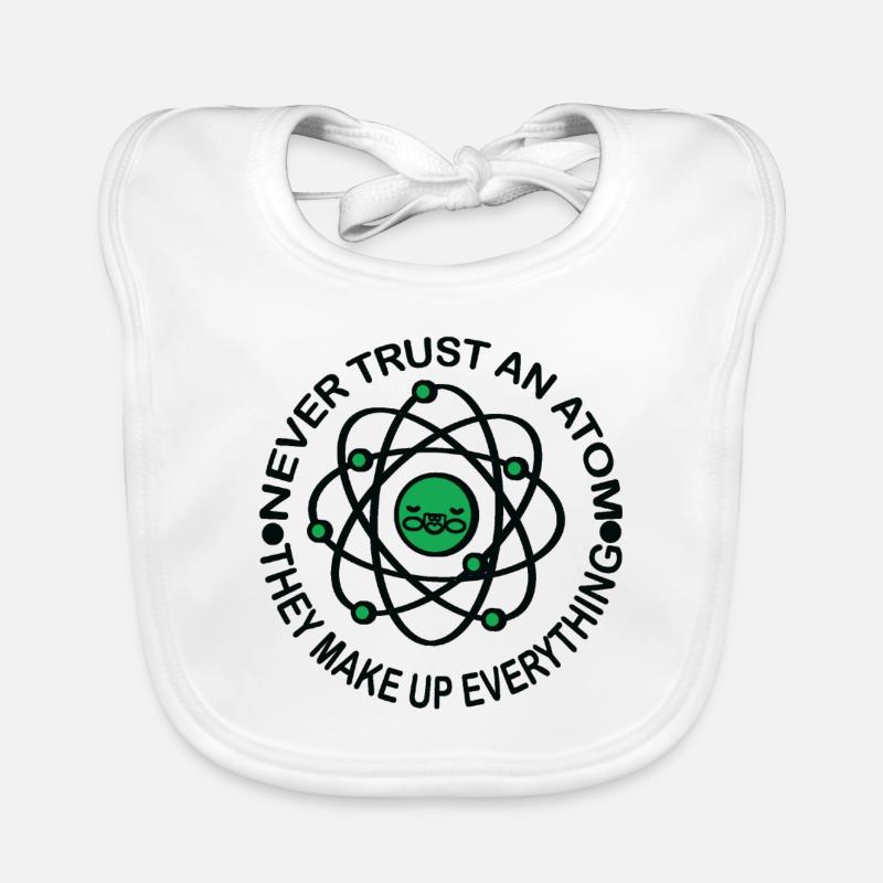 Atom Science Science - Organic Baby Bibs - white