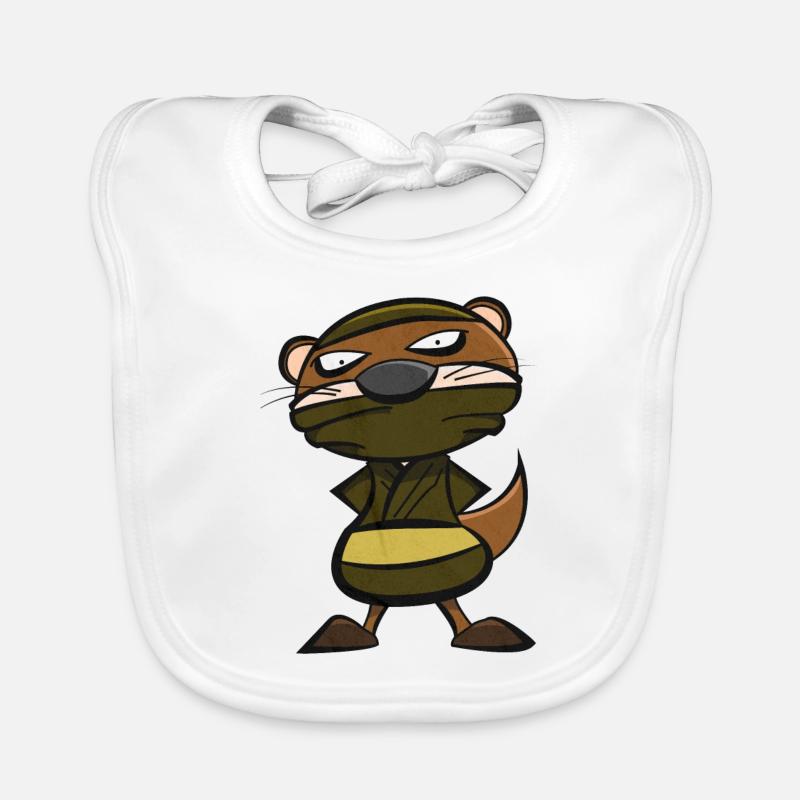 Loutre ninja - Bavoir bio Bébé - blanc