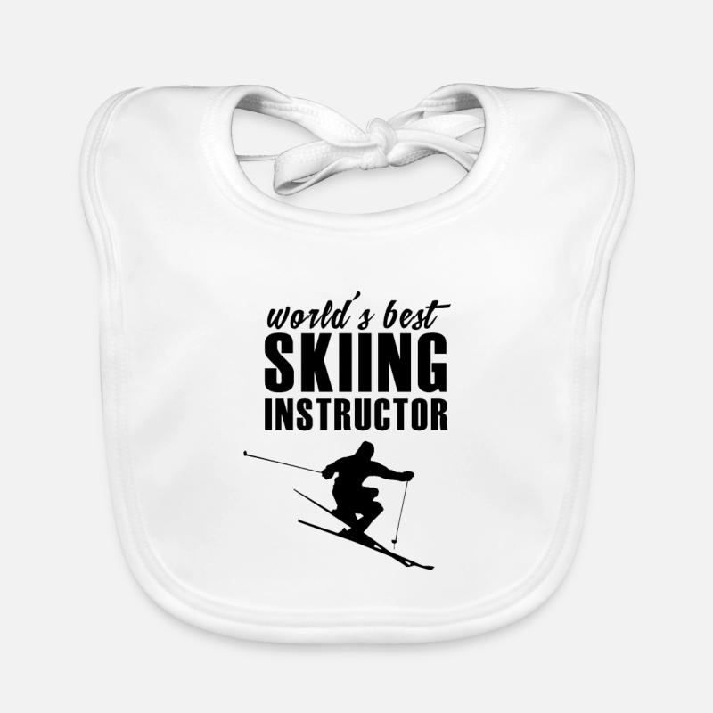 Ski Ski Moniteur de ski Moniteur de ski Ski Instructor Bavoir bio Bébé