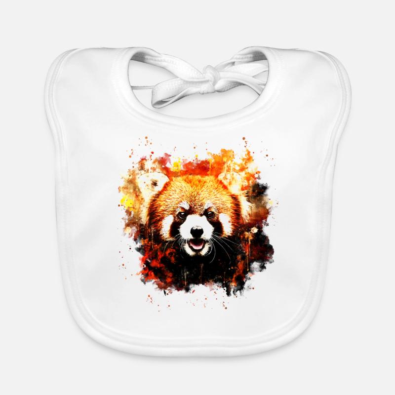 Roter Panda Porträt ws std - Baby Bio-Lätzchen - Weiß