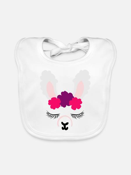 Lustige Lama-Lama-Alpaka-T-Shirt Geschenkideen - Baby Bio-Lätzchen - Weiß - Vorne