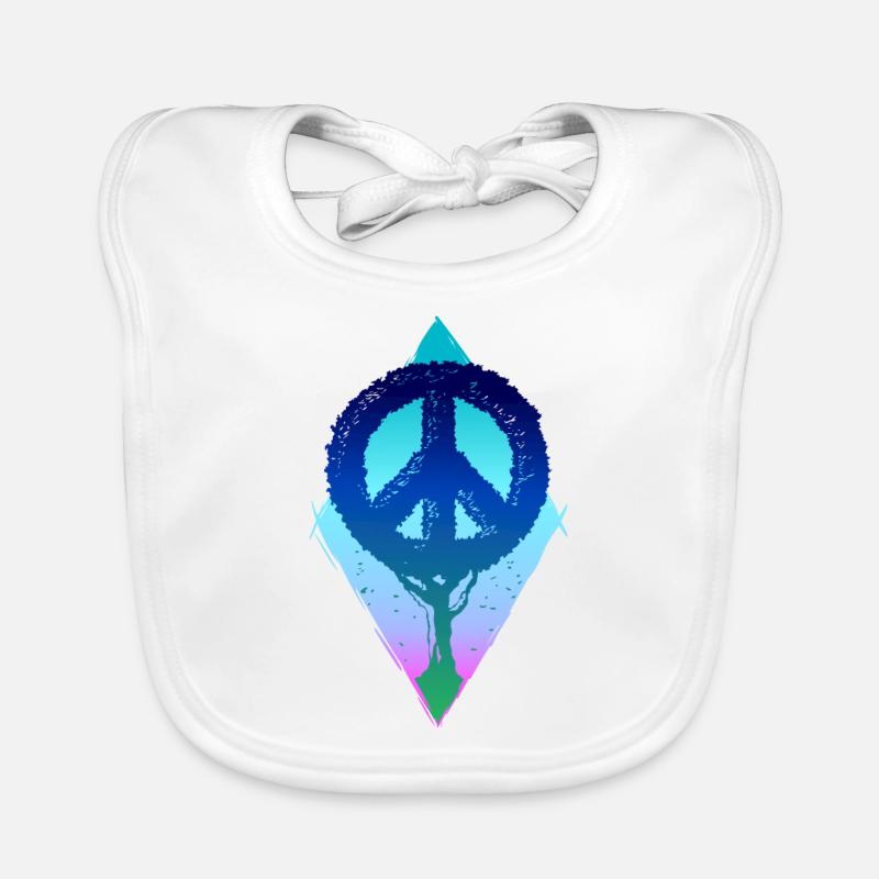 Tree Peace Peace Sign Zen Hippie Gift Organic Baby Bibs