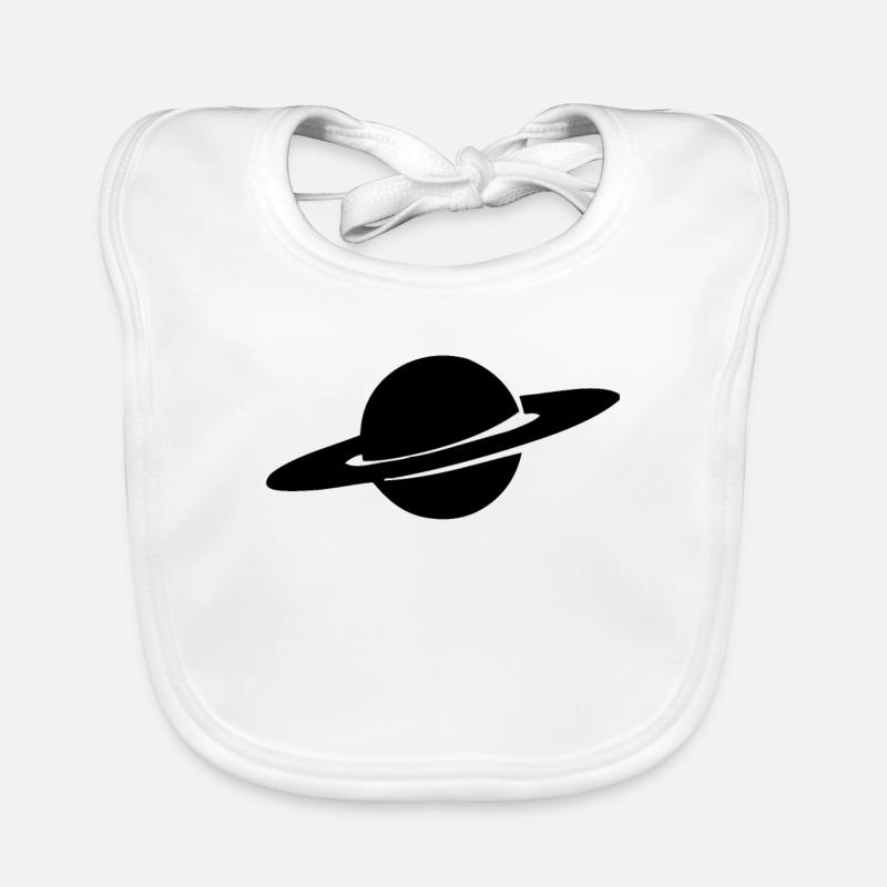 Saturn Planet - Baby Bio-Lätzchen - Weiß