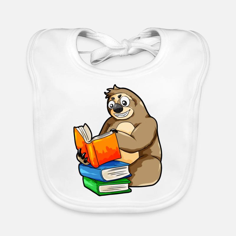 Reading Sloth Read Bookworm Bookworm Bookworm Book Organic Baby Bibs