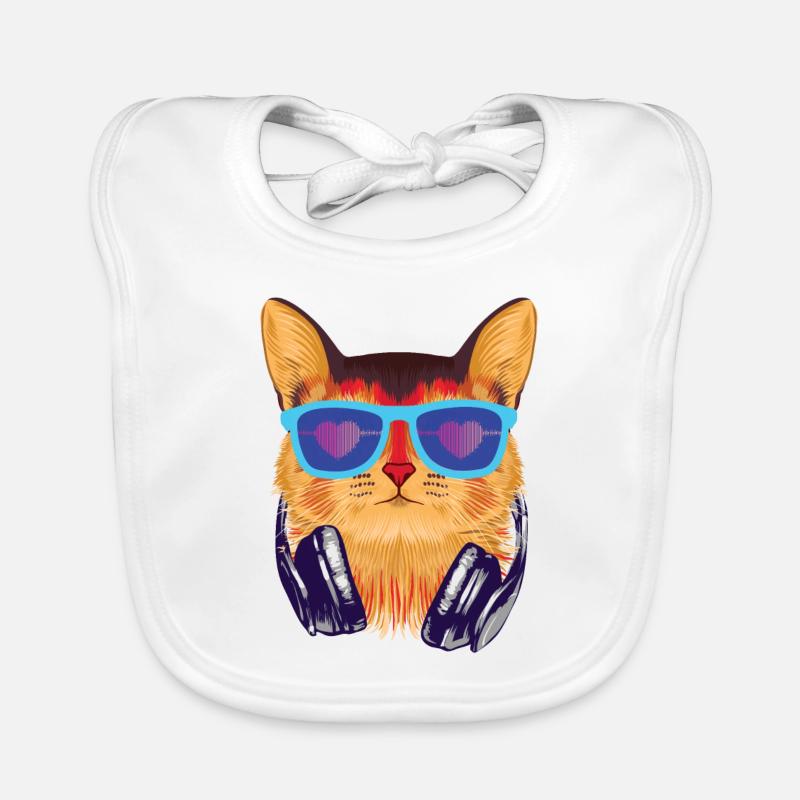 Le Coolcat - Bavoir bio Bébé - blanc