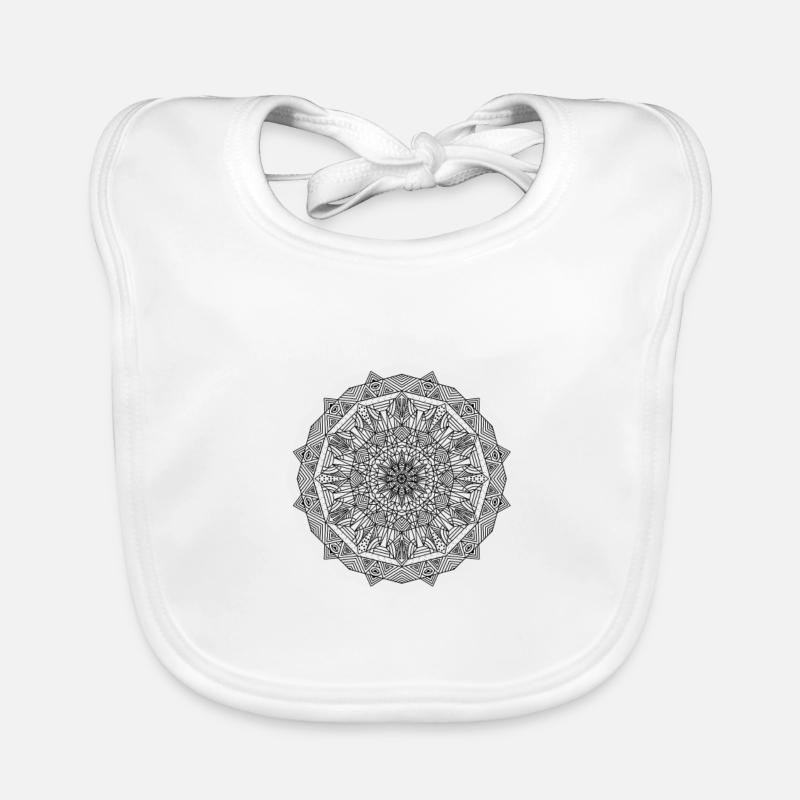 Mandala - Bavoir bio Bébé - blanc