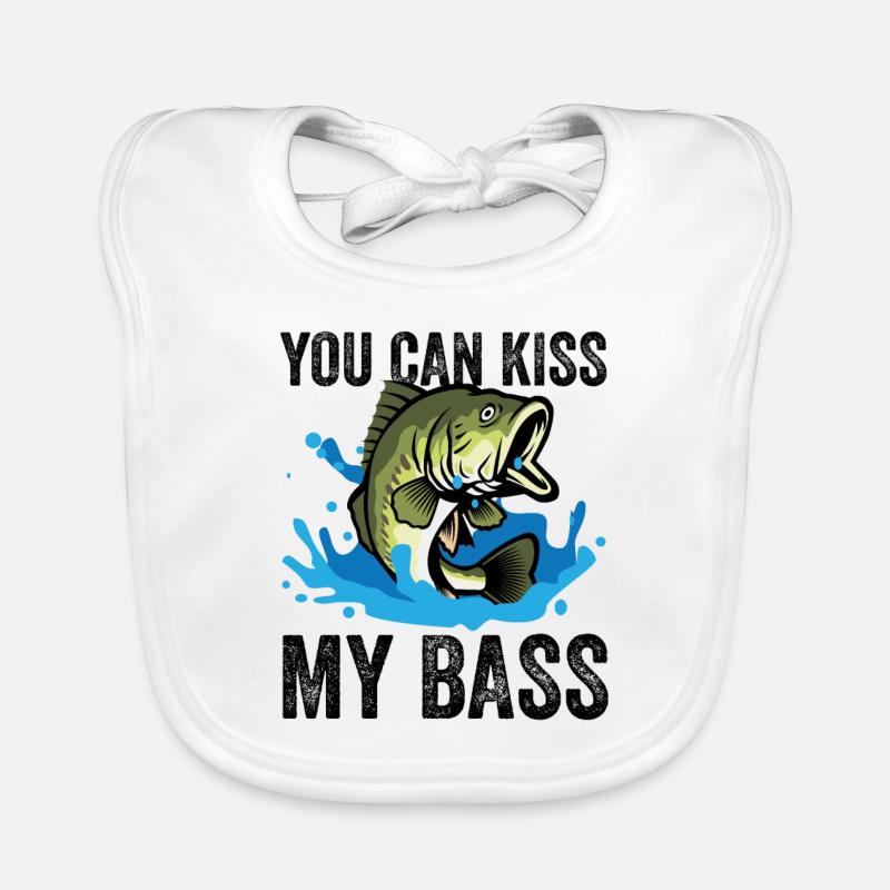 Pêche, basse pêcheur, drôle, conception Bavoir bio Bébé