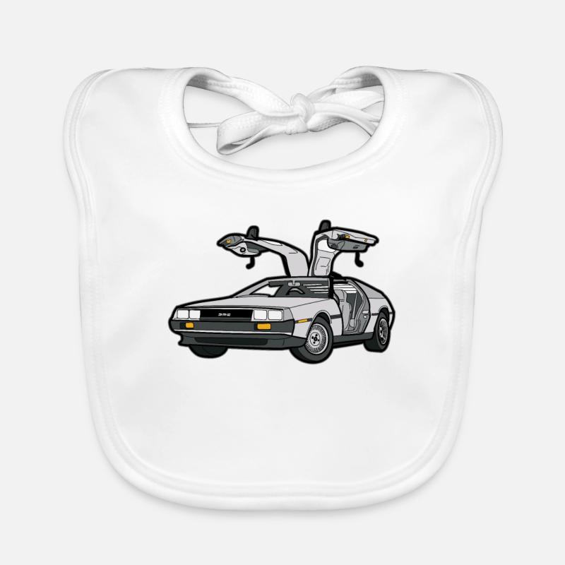 DeLorean Oldtimer Youngtimer Classic Car Organic Baby Bibs