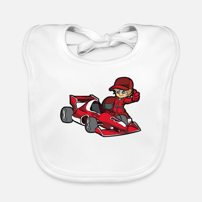Pilote de voiture de course pilote de course rouge fils garçon Bavoir bio Bébé