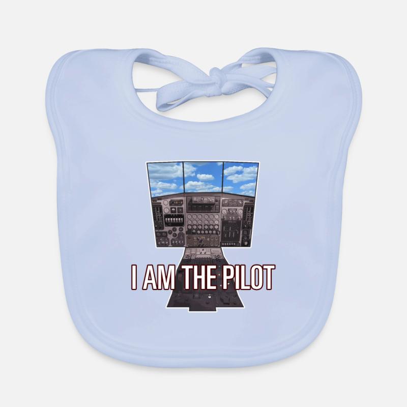 I AM THE PILOT, 3D Game, Cockpit Himmel - Geschenk Baby Bio-Lätzchen