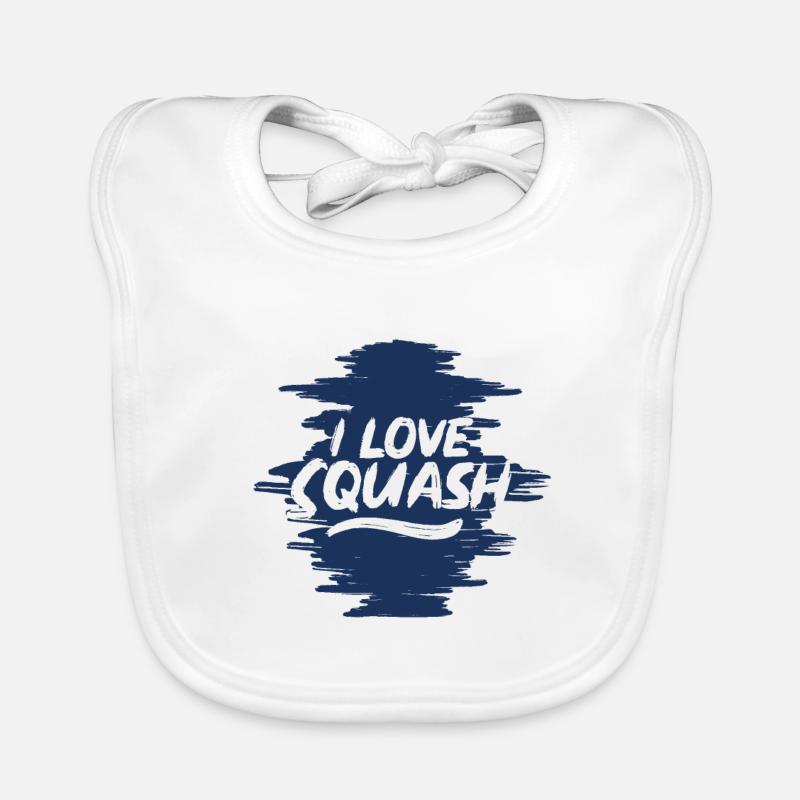 Team Squash Player Game Squash Racket Squash Organic Baby Bibs