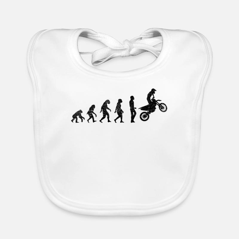 Motocross Evolution Braap Biker Gift Organic Baby Bibs