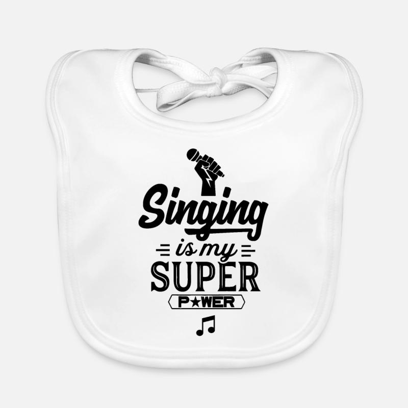 Singing Music Singer Singer Singing Organic Baby Bibs