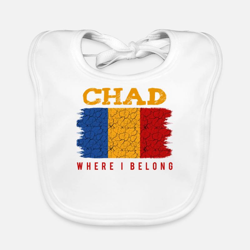 Tschad Where I Belong Statement Spruch Geschenk Baby Bio-Lätzchen